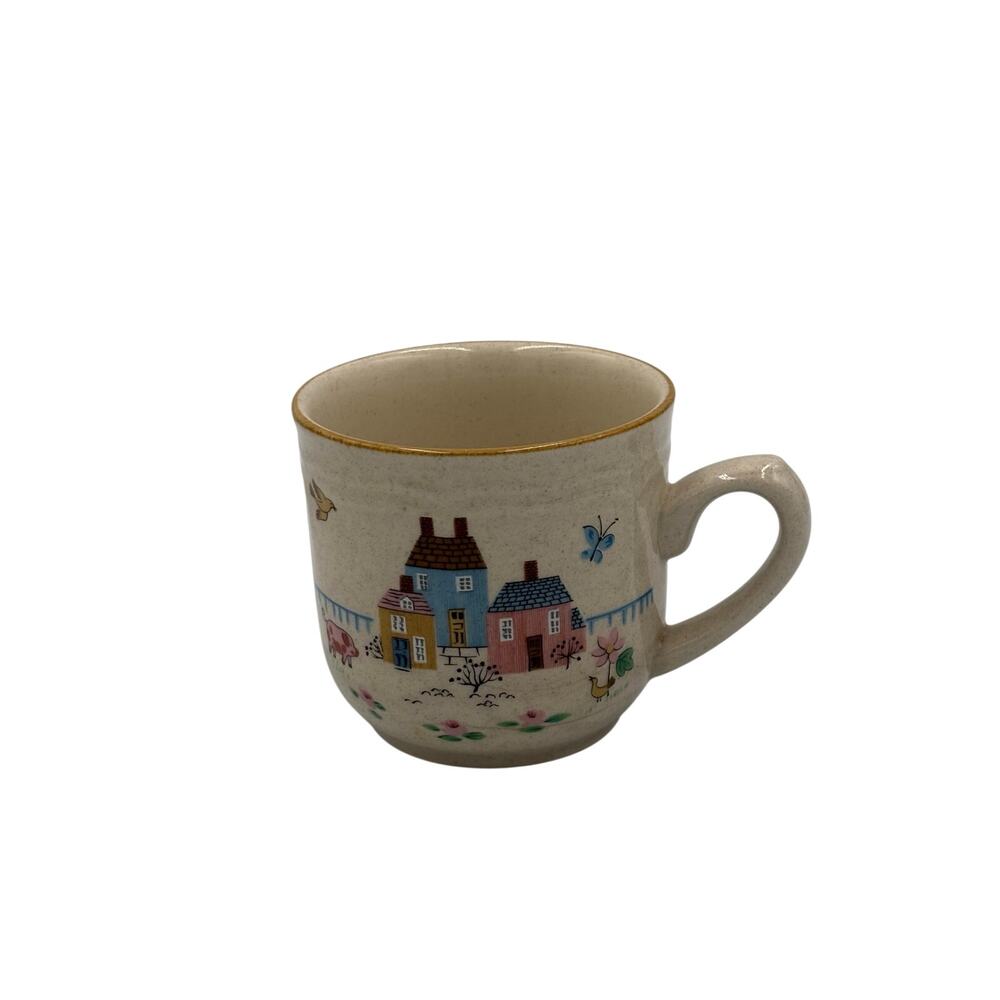 International Stoneware Vintage Heartland Pattern  Stoneware Japan Coffee Cup